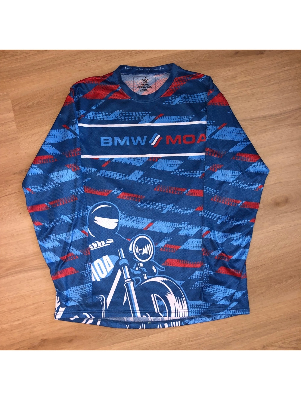 BMW MOA MOTORCYCLE MOTORRAD 50 YEARS JERSEY SHIRT LONG SLEEVE MENS SIZE MEDIUM